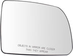 TRQ Passenger Side Mirror Glass Non-Heated Compatible with 2008-2017 Toyota Sequoia 2007-2020 Tundra TO1325106