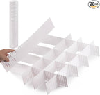Ohlove 20Pcs Drawer Organizer Dividers 17"x2.8" Adjustable Storage Organizer Separator for Socks, Underwear, Makeup, Kitchen,