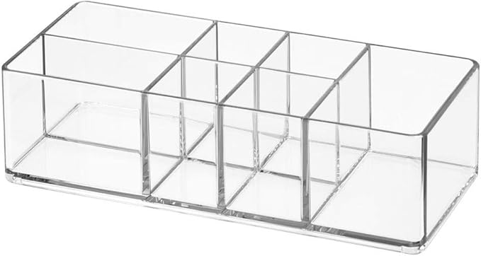 iDesign Divided Bathroom Vanity Organizer, 7" x 3" x 2", Set of 2Clear
