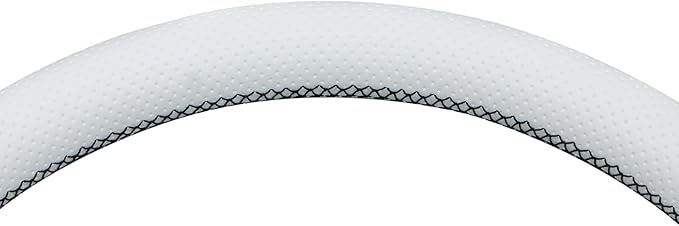 MEWANT Hand Stitch Steering Wheel Wrap Black White Faux Leather Interior Restore Kit for 2007-2013 Chevy Silverado 1500 2007-2014 Silverado 2500 3500 Tahoe Suburban Avalanche 2009-2017 Traverse