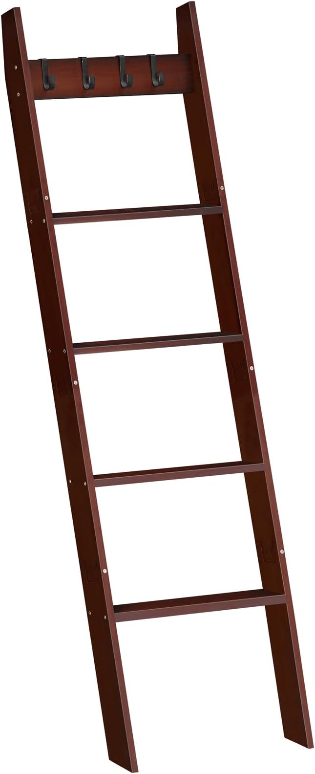HOOBRO Blanket Ladder for Living Room and Bedroom, 5-Tier Wall Leaning Towel Rack for Bathroom, Decorative Ladder Shelf with 