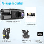 1080P Dual Dash Camera for Car Front and Inside Dashcam Car Security Video Recorder,170°Wide Angle Vehicle Cam,WDR,G-Sensor,2