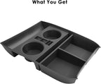 for 2024 Hyundai Palisade Lower Console Organizer for 2023-2025 Palisade SE/SEL/XRT/Limited/Calligraphy Under Console Tray Palisade Accessories (23-25 Palisade TPE Under Organizer w/Cup Holder)