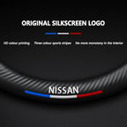 Customized Steering Wheel Cover Compatible with Nissan, Nappa Leather & Carbon Fiber Design Car Steering Wheel Cover, with Coasters and 3-in-1 USB Fast Charging Cable (Black)