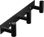VAEHOLD Black Hat and Coat Wall Mount Rack - 3 Hooks for Robes, Bags, Keys, and Towels - Bathroom Towel Hanger Organizer (1 P
