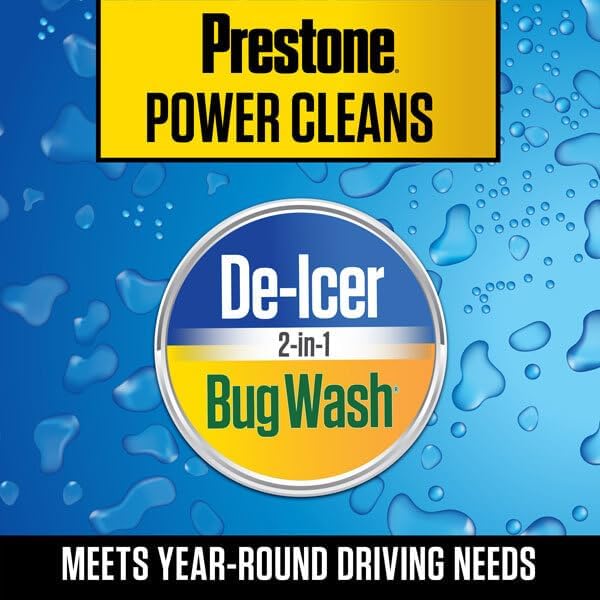 Prestone AS658 Deluxe 2-in-1 Windshield Washer Fluid, 1 Gallon, Pack of 6