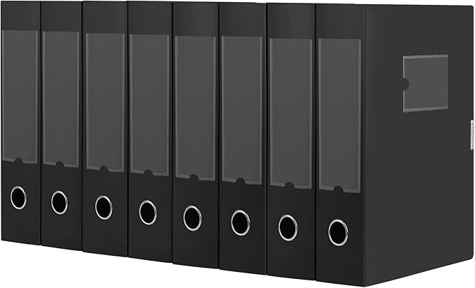 HUA JIE A4 Storage File Boxes Plastic Archives Cases with Lid, File Folder Organizer Document Filing Box for office,31×7.5×23