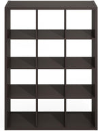 Furinno Simple Cube Storage Organizer, 12-Cube Display Shelf, Open Back Shelving Unit, Storage Shelves, Extra Thick Frame, fo