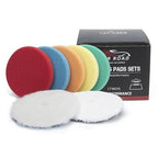 7" Buffing Polishing Pads,7Pcs 7.5 lnch Backing Plate,Compound Buffing Sponge and Woolen Pads,Cutting Polishing Pad Kit for Car Buffer Compounding,Polish and Wax (7 Inch(180mm))