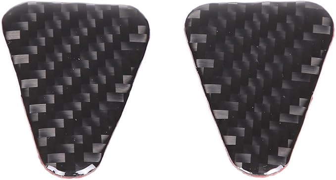 Seat Belt Adjuster Base Panel Cover Compatible with Tesla Model 3 Highlander 2023+, Car Safety Belt Buckle Panel Decor Frame, Seat Belt Warp Cover, Carbon Fiber (Black)