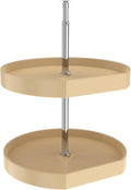 Rev-A-Shelf 20" Dual Shelf Lazy Susan D-Shaped for Corner Wall in Cabinet Kitchen Storage Organization, Turntable Storage Alm
