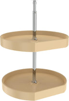 Rev-A-Shelf 20" Dual Shelf Lazy Susan D-Shaped for Corner Wall in Cabinet Kitchen Storage Organization, Turntable Storage Alm