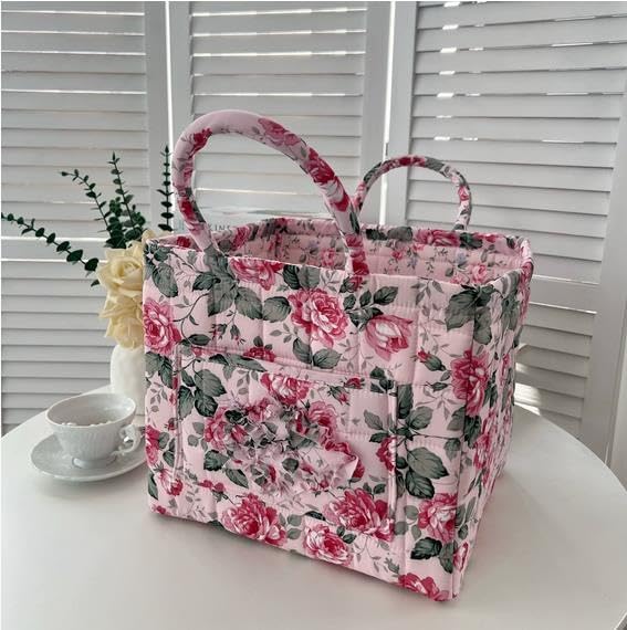 Boho Fabric Storage Basket, Large Capacity Laundry Basket, 12.2'' x 10.23'' x 10.23'' Collapsible Laundry Hamper with Easy Ca