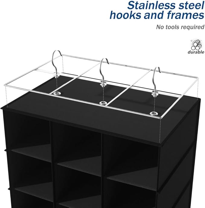 coastal rose Hanging Shoe Organizer for Closet, 30 Sections Hanging Closet Organizers and Storage Shelves, Space Saving Hangi