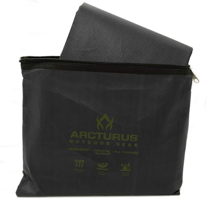 Arcturus Insulated Tarp, Reusable Heavy Duty Thermal Survival Blanket – 60x82in, Reflects 90% Body Heat, Waterproof, Windproo