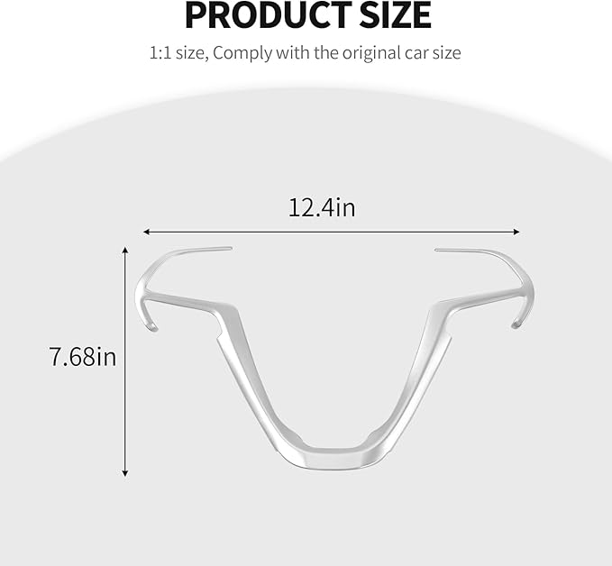 JeCar Steering Wheel Trim Cover Interior Decoration Trim Kit for 2014-2020 Jeep Grand Cherokee & Jeep Cherokee, Silver