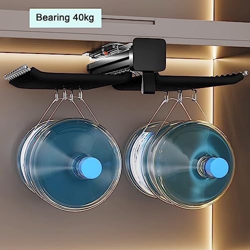 Pull-Out Clothes Rail,Extendable Pull Out Storage Closet Rod, Bearing 40kg Pull-Out Clothes Rail, Aluminum Alloy Retractable 