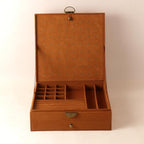 Women Jewelry Box Lockable 3 Layers Large Jewelry Organizer Storage Case for Earrings Necklaces Rings Bracelets,Green Display