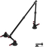 NEEWER Triple Suction Cup Car Mount Kit, Two 24" Aluminum Alloy Extension Poles, NATO Rail, Action Camera Adapter Compatible with GoPro DJI Insta 360, Max Load 2.2 lb, CA166