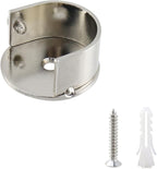 T Tulead Silver Closet Rod End Supports U Shape Flange Socket Holders Aluminum Alloy Shower Rod Holder Pack of 8 with Screws