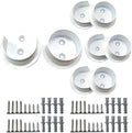 QCAA Solid Brass Extra Heavy Closet Pole Socket Set, 1-1/2 inch, with Stainless Screws, White, 4 Pairs, Made in Taiwan