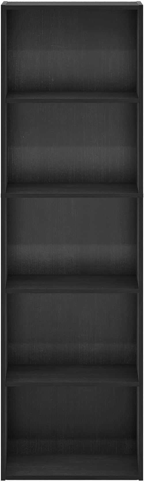 Furinno LUDER Book Shelf, 5-Tier Bookshelf, Bookcase with Open Shelves, 9.4 x 15.8 x 52, Easy Assembly, for Living Room, Bedr