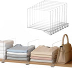 8-Pack Clear Shelf Dividers - Purse Organizer for Closet - Shelf Dividers for Closet Organization - Sweater Storage for Close