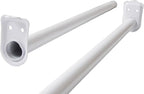 Design House 48 Inch to 72 Inch Adjustable Closet Rod for Hanging Clothes, White, Heavy Duty Steel, Center Support Bracket In