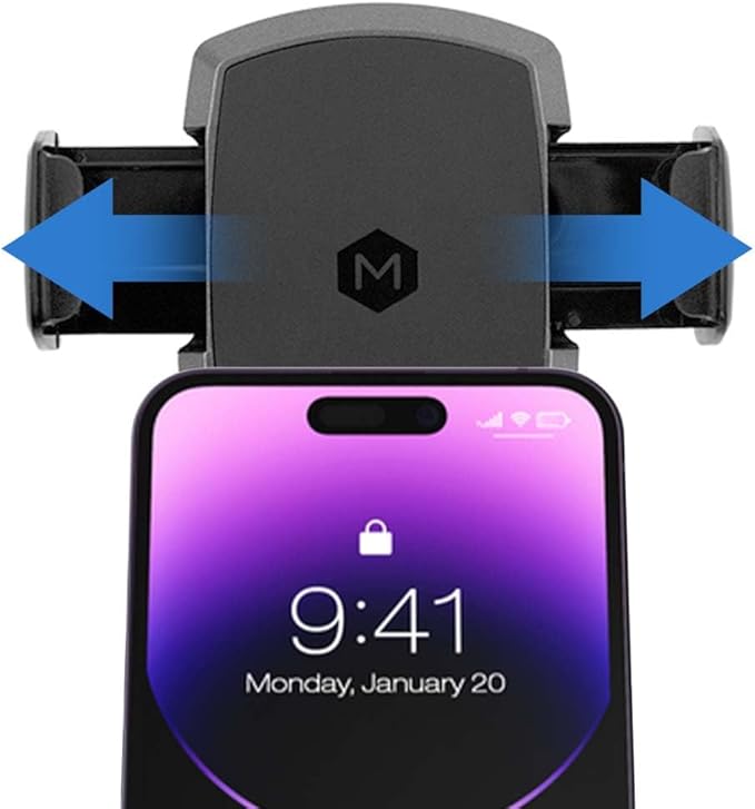 Simple Cradle Dash Mount - Upgraded Hands-Free Car Phone Holder - Thick Case Friendly Phone Holder for Car - Mount for Dash - Compatible with iPhone & Android – Black
