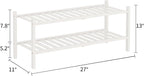 RONGJlA 2 Tier Bamboo Shoe Rack for Closet Free Standing Wood Shoe Shelf Storage Organizer for Entryway Small Space Stackable