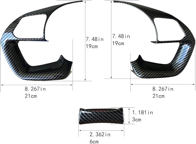 Ruihe Carbon Fiber Color Steering Wheel Cover Trim Fit for Hyundai Elantra, Santa Cruz, Tucson 2021-2025 Universal Design & Interior Accessory
