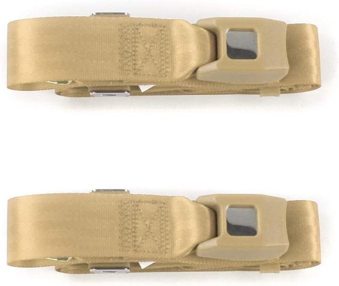 212 Main Standard 2 Point Tan Lap Bucket Seat Belt Kit with 2 Belts for 1949-1967 VW Type 2 Split