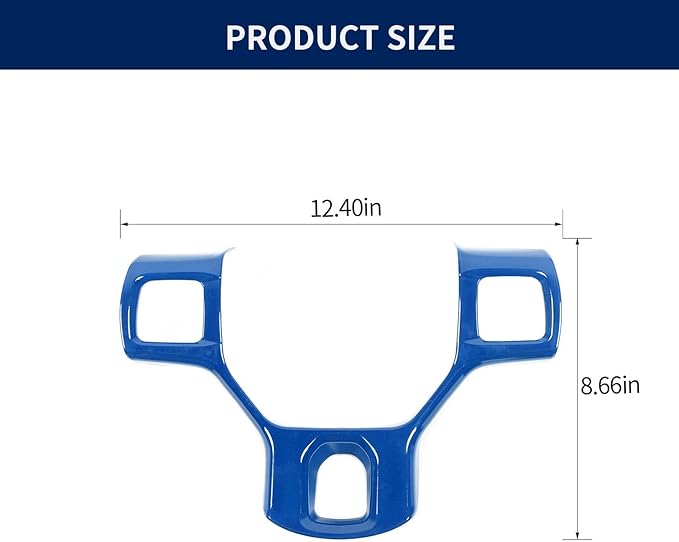 Hoolcar Interior Steering Wheel Cover ABS Trim Compatible with 2010-2017 Dodge RAM Accessories, Blue