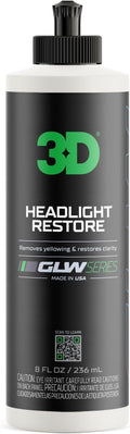3D GLW Series Headlight Restore – 2-Step Kit Removes Oxidation, Scratches & Yellowing | UV Protection for Clear Headlights & 