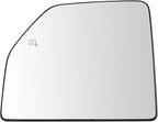TRQ Left Upper Mirror Glass Heated Snap On Compatible with 2015-2020 Ford F-150 2017-2022 Ford F-250 Super Duty F-350 Super D