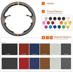 MEWANT Steering Wheel Cover for Ford F-150 2021-2023 / F-150 Lightning 2022-2023 Hand-Stitched Microfiber Leather Steering Wrap