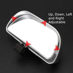 Blind Spot Mirror for Car, HD Glass Convex Wide Angle Blindspot Rear View Mirrors, Adjustable Clip On Car Side Mirror for Trucks SUVs Jeep RVs, Fits Max 0.16in/0.4cm Framed Mirrors