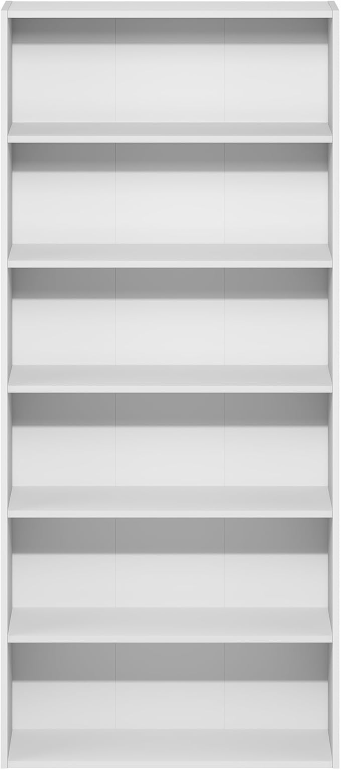 Furinno Basic Book Shelf, 6-Tier Bookcase with Open Shelf, Bookshelf, Cube Storage Organizer, 7 x 24 x 53, for Living Room, B