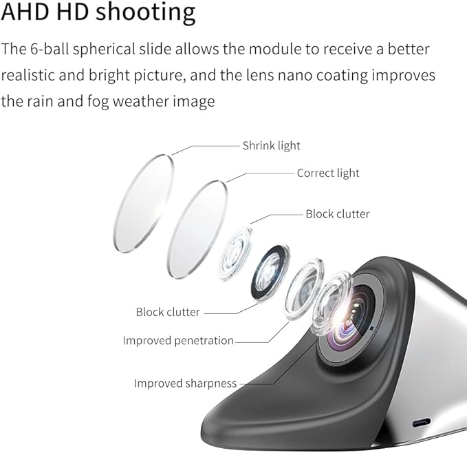 HD Blind spot Camera Car Side View Camera IP68 Waterproof 120 Degree Wide Angle Side View Mirror Cam Silver