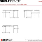 ClosetMaid ShelfTrack Wire Closet Organizer System, Adjustable from 5 to 8 Ft., With Shelves, Clothes Rods, Hardware, Durable