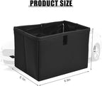 Car Trash Can, Leather Foldable Large Capacity Vehicle Hanging Garbage Bin Organizer, Waterproof Auto Interior Storage Bag Container Accessories, Universal for SUV Sedan Truck (Black)