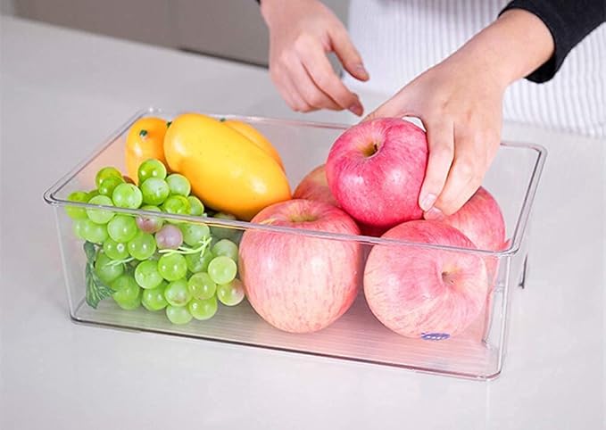 SANNO Vegetable Refrigerator Organizer Food Bins with lids Produce Saver Food Storage Container