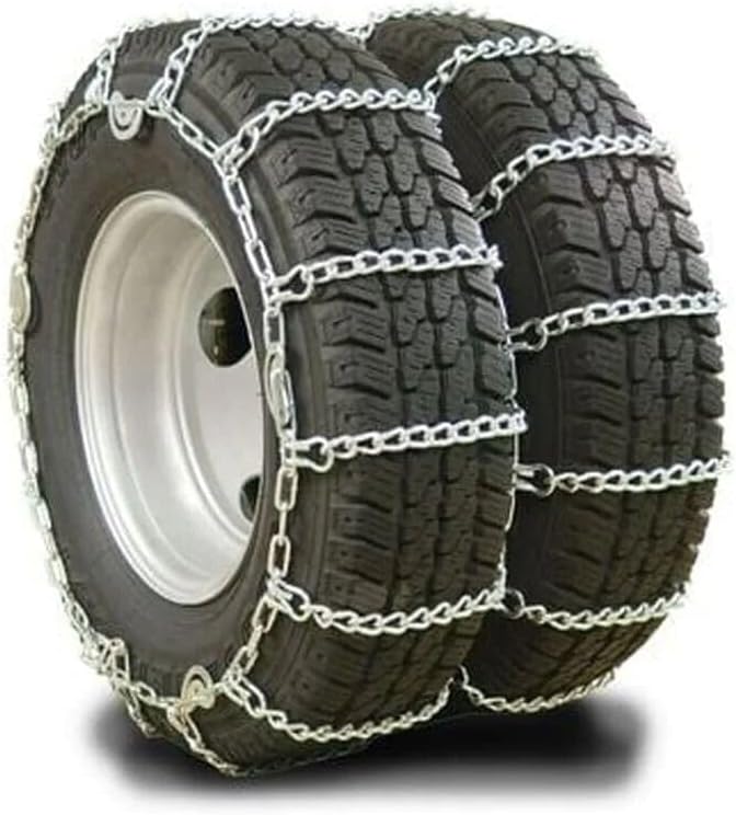 Mytee Products Truck Tire Chain Kit – (Set of 2) CAM Square Link Dual Snow Tire Chain for 24.5" Tires, 14" Tire Chain Wrench 