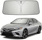 Windshield Sun Shade for Toyota Camry 2018-2023 2024 Front Window Sunshade Custom Fit Camry Accessories LE XLE Hybrid SE XSE Sedan Sun Visor Foldable Shade Blocks UV Rays Must Have Car Accessories