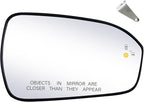 Passenger Side Replacement Mirror Glass - compatible with Ford vehicles - Fusion 2013-2019 - heated with Blind Spot Detect, w/o Auto Dimming