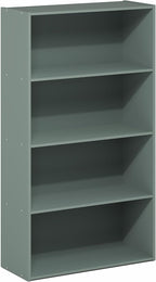 Furinno PASIR Book Shelf, 4-Tier Bookshelf, Bookcase, 9.4" x 23.6" x 41.7", for Living Room, Bedroom, Home Office, Sage Green