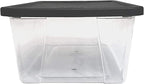 HOMZ 10-Pack Snaplock, Small Clear Plastic Storage Organizer Bins w/Lids, 6 Quart, Gray - Stackable Container Boxes for Bedro