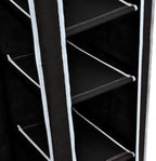 vidaXL Folding Wardrobe Black Fleece Fabric Cover and Steel Tube Frame