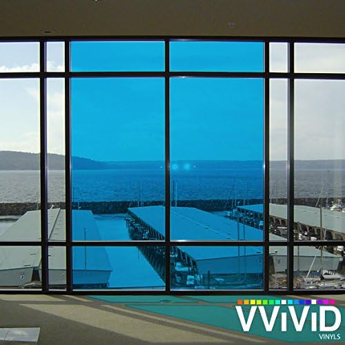 VViViD Transparent Colorful Vinyl Window Tinting Sheets (6ft x 4.9ft, Blue)