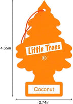 LITTLE TREES Car Air Freshener | Hanging Paper Tree for Home or Car | Coconut | 24 Pack